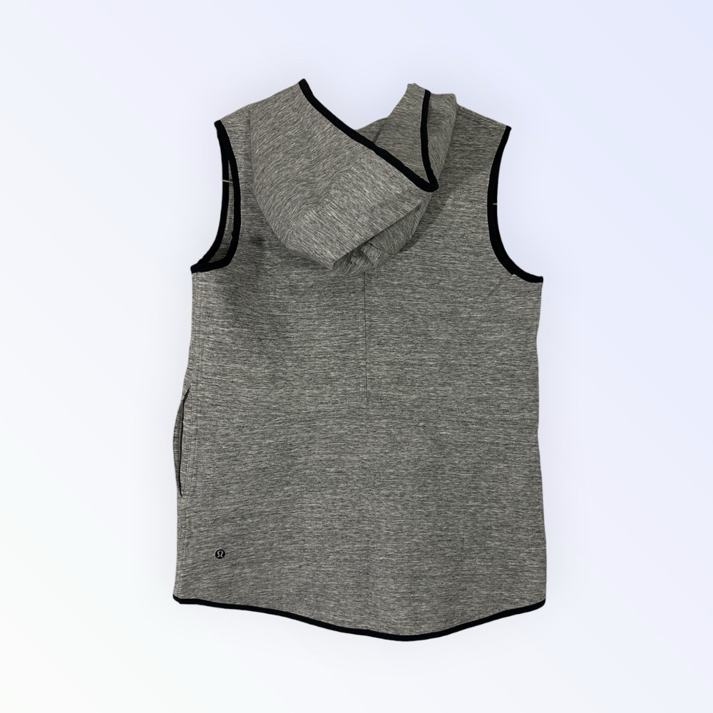 Lululemon Insculpt Hooded Reversible Vest Womens Sz 10 Heather Gray Full Zip